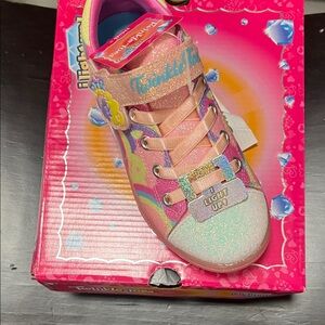 Skechers Twinkle Toes Light-Up Sneakers - Pink and White